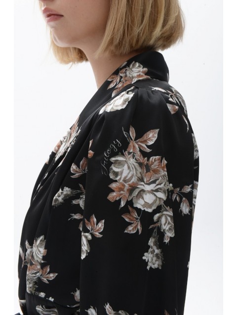 TRILOGY CLOTHING Zelma Mini Wrap Dress Μίνι Μαύρο Φλοράλ Φόρεμα