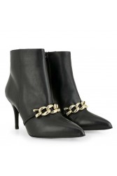 TSAKIRIS MALLAS (Leather collection) Δερμάτινα μαύρα γυναικεία μποτάκια