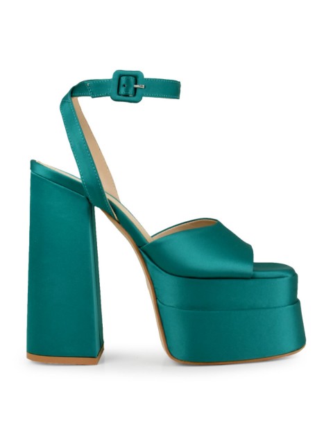 TSAKIRIS MALLAS Green satin sandals TSAKIRIS MALLAS Green satin sandals