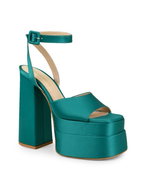 TSAKIRIS MALLAS Green satin sandals TSAKIRIS MALLAS Green satin sandals
