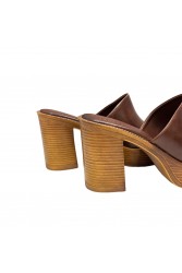 TSAKIRIS MALLAS Καφέ σκούρο γυναικεία mules