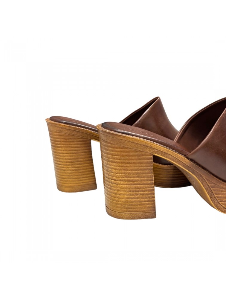 TSAKIRIS MALLAS Καφέ σκούρο γυναικεία mules