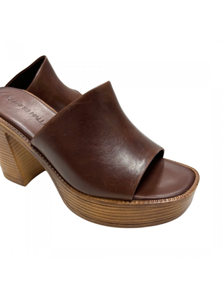 TSAKIRIS MALLAS Καφέ σκούρο γυναικεία mules