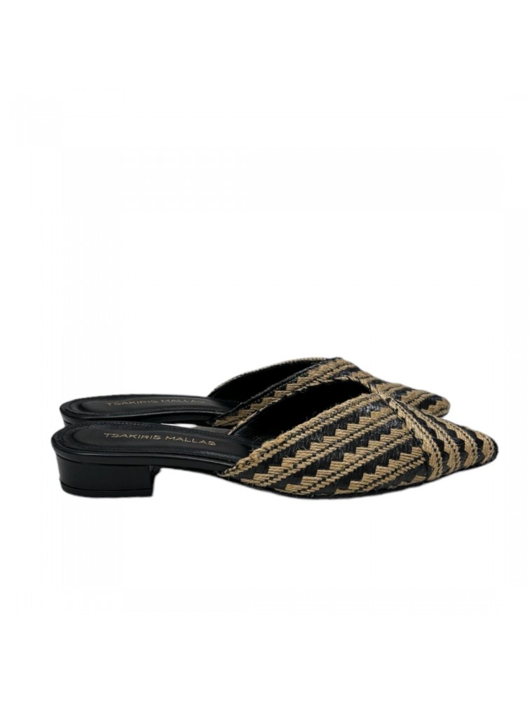 TSAKIRIS MALLAS Ψάθινα φλατ mules