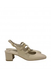 TSAKIRIS MALLAS Slingback Εκρού γυναικείες γόβες