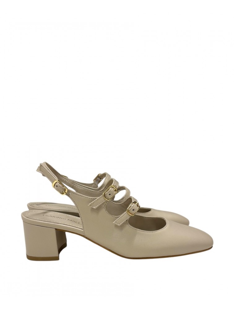 TSAKIRIS MALLAS Slingback Εκρού γυναικείες γόβες