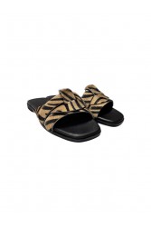 TSAKIRIS MALLAS Beige Zebra Leather Women's Sandals