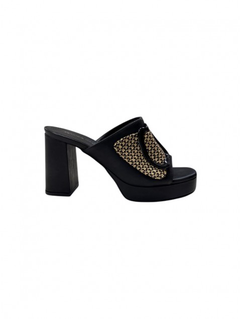 TSAKIRIS MALLAS Black Women's Mules With Straw