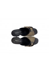 TSAKIRIS MALLAS Black Women's Mules With Straw