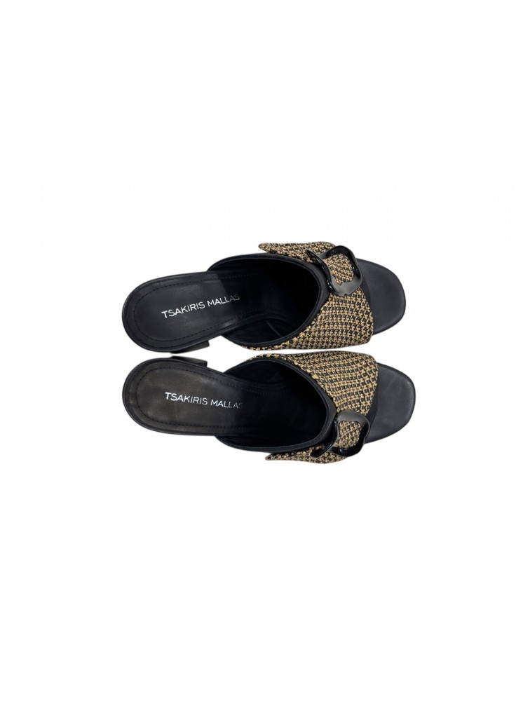 TSAKIRIS MALLAS Black Women's Mules With Straw