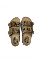 TSAKIRIS MALLAS Brown Animal Print Leather Women's Flatforms