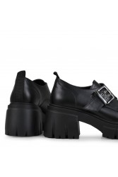 TSAKIRIS MALLAS Μαύρα δερμάτινα γυναικεία loafers