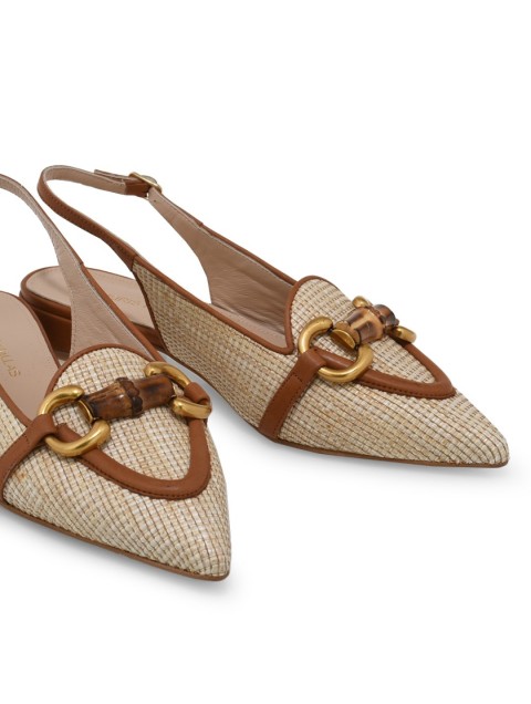 TSAKIRIS MALLAS Slingback straw ballerinas TSAKIRIS MALLAS Slingback straw ballerinas