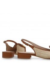 TSAKIRIS MALLAS Slingback straw ballerinas