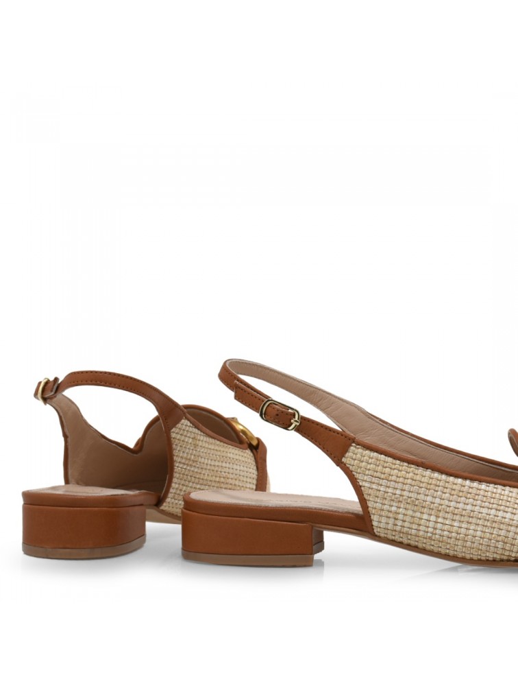 TSAKIRIS MALLAS Slingback straw ballerinas
