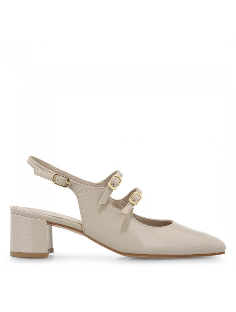 TSAKIRIS MALLAS Slingback Εκρού γυναικείες γόβες
