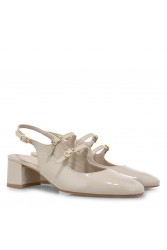 TSAKIRIS MALLAS Slingback Εκρού γυναικείες γόβες