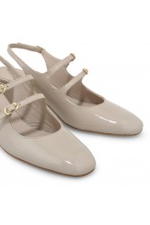 TSAKIRIS MALLAS Slingback Εκρού γυναικείες γόβες