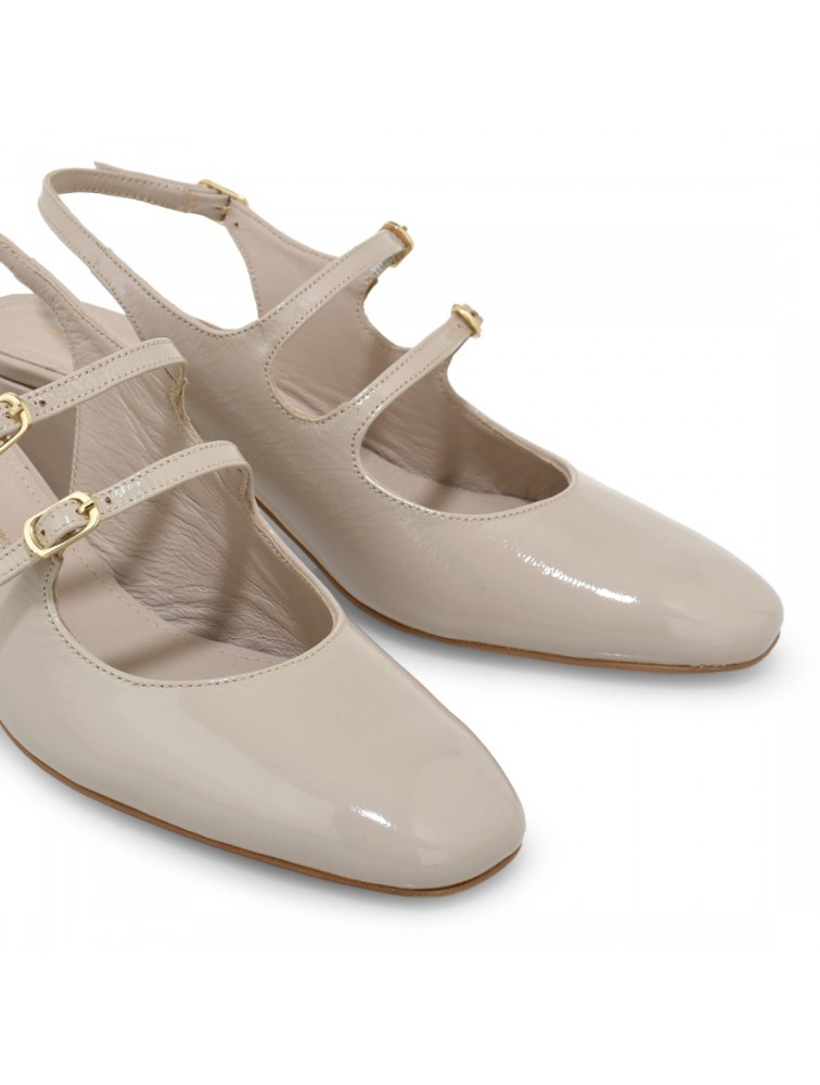 TSAKIRIS MALLAS Slingback Εκρού γυναικείες γόβες