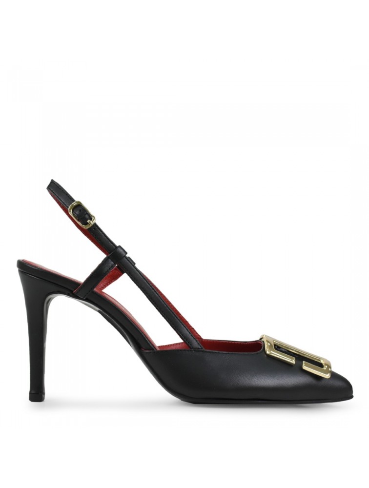TSAKIRIS MALLAS Μαύρες γυναικείες Slingback Γόβες