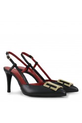 TSAKIRIS MALLAS Μαύρες γυναικείες Slingback Γόβες