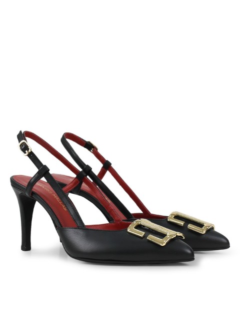TSAKIRIS MALLAS Μαύρες γυναικείες Slingback Γόβες TSAKIRIS MALLAS Μαύρες γυναικείες Slingback Γόβες