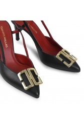 TSAKIRIS MALLAS Μαύρες γυναικείες Slingback Γόβες