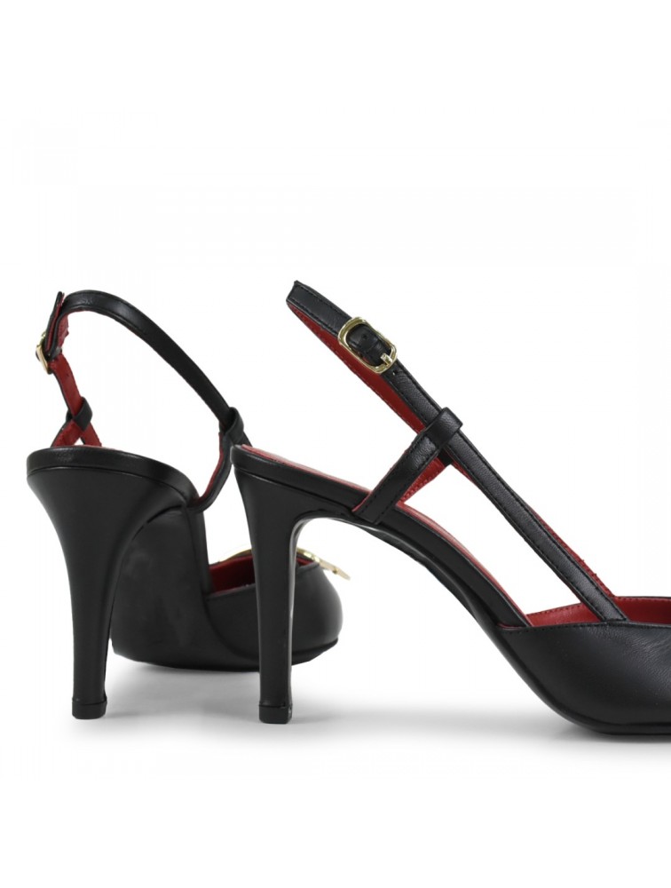 TSAKIRIS MALLAS Μαύρες γυναικείες Slingback Γόβες