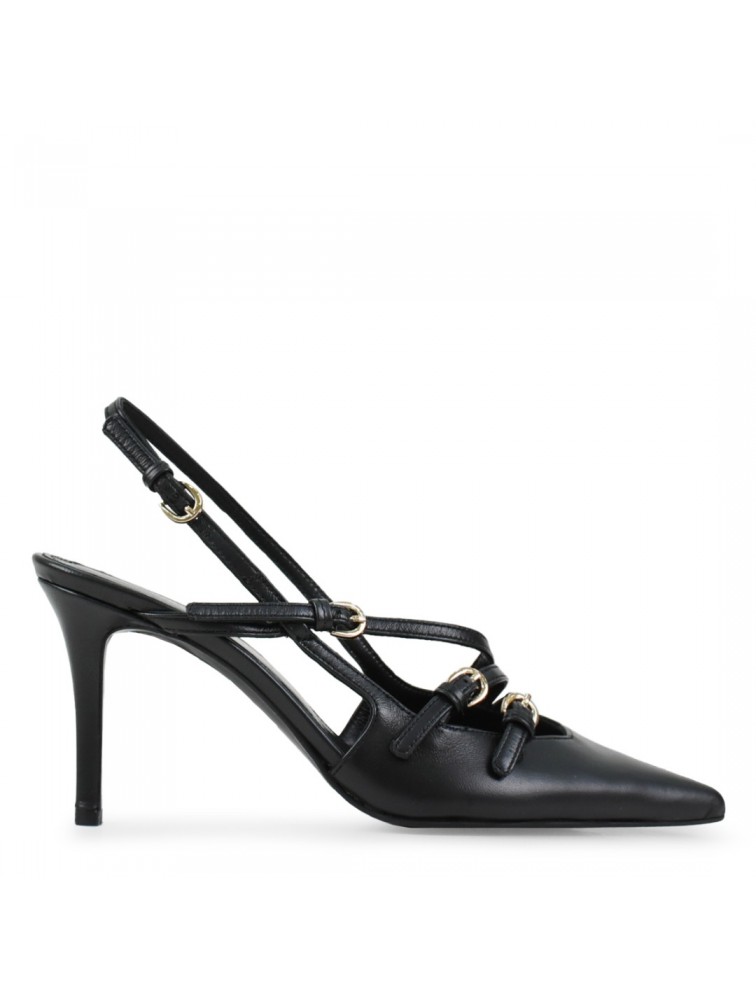 TSAKIRIS MALLAS Μαύρες γυναικείες Slingback Γόβες
