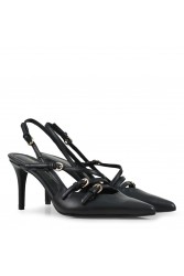 TSAKIRIS MALLAS Μαύρες γυναικείες Slingback Γόβες