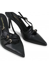 TSAKIRIS MALLAS Μαύρες γυναικείες Slingback Γόβες