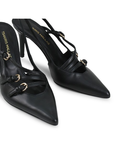 TSAKIRIS MALLAS Μαύρες γυναικείες Slingback Γόβες TSAKIRIS MALLAS Μαύρες γυναικείες Slingback Γόβες