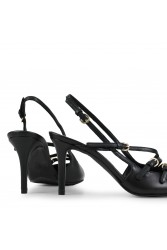 TSAKIRIS MALLAS Μαύρες γυναικείες Slingback Γόβες