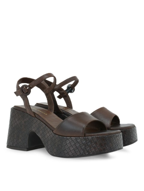 TSAKIRIS MALLAS Brown Leather Women's Platforms