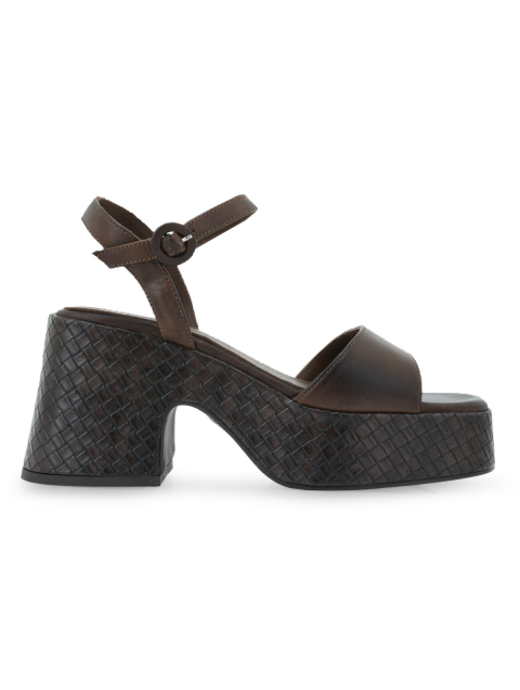TSAKIRIS MALLAS Brown Leather Women's Platforms