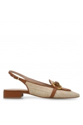 TSAKIRIS MALLAS Slingback straw ballerinas