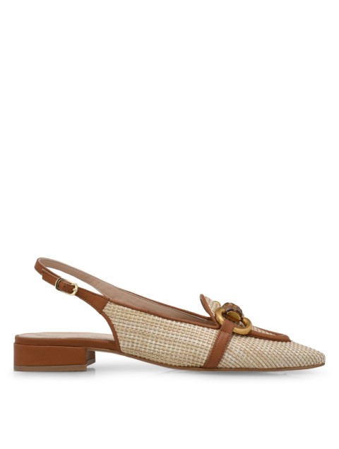 TSAKIRIS MALLAS Slingback straw ballerinas TSAKIRIS MALLAS Slingback straw ballerinas