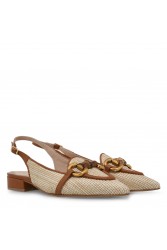 TSAKIRIS MALLAS Slingback straw ballerinas
