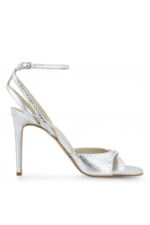 TSAKIRIS MALLAS Silver Women's Sandals With Snake Print