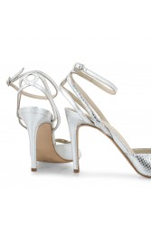 TSAKIRIS MALLAS Silver Women's Sandals With Snake Print