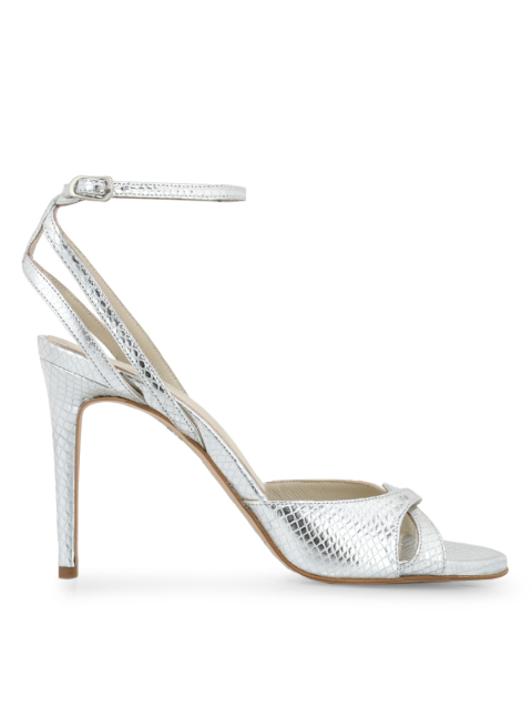 TSAKIRIS MALLAS Silver Women's Sandals With Snake Print