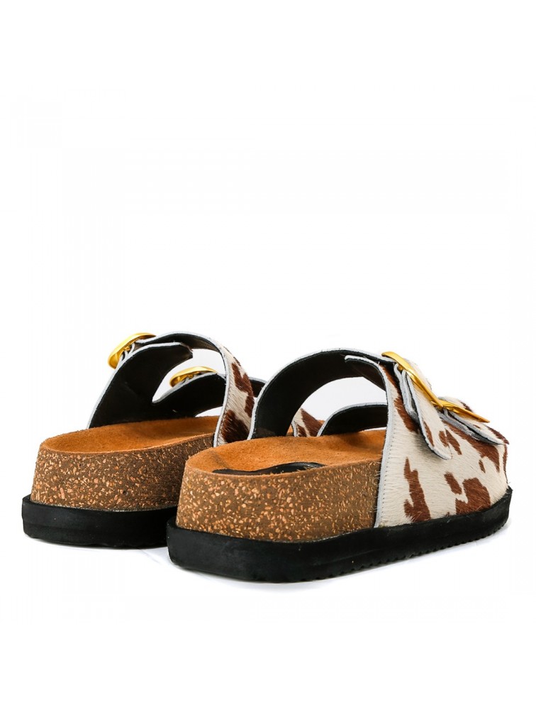 TSAKIRIS MALLAS Γυναικεία Δερμάτινα Flatforms Cow Print