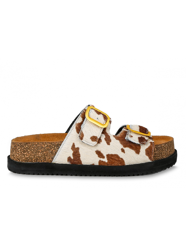 TSAKIRIS MALLAS Γυναικεία Δερμάτινα Flatforms Cow Print