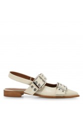 TSAKIRIS MALLAS Γυναικείες Slingback Μπαλαρίνες στο χρώμα του πάγου