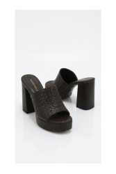 TSAKIRIS MALLAS Brown Mules with Knitting