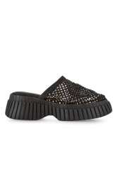 TSAKIRIS MALLAS Καφέ Καστόρι Γυναικεία Flatforms με Στρας