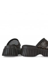 TSAKIRIS MALLAS Καφέ Καστόρι Γυναικεία Flatforms με Στρας