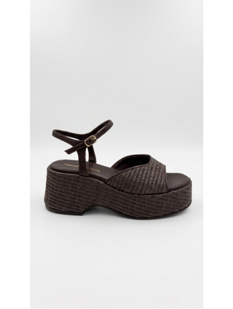 TSAKIRIS MALLAS Brown Knitted Leather Women's Platforms