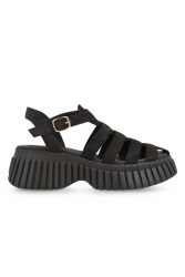 TSAKIRIS MALLAS Καφέ Σουέντ Flatforms Σανδάλια