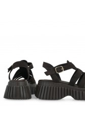 TSAKIRIS MALLAS Καφέ Σουέντ Flatforms Σανδάλια